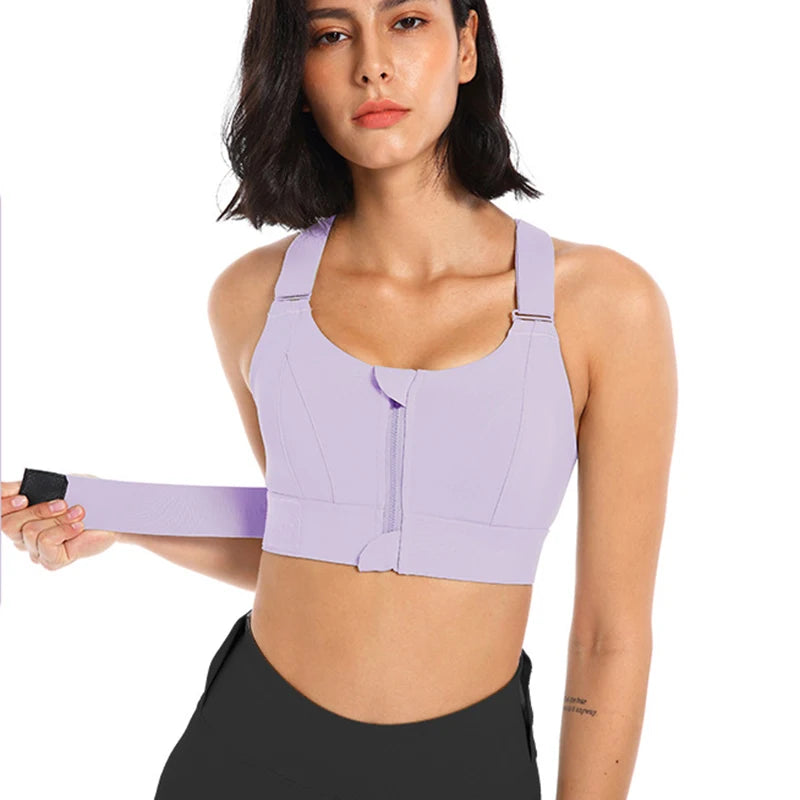 Front Zip Support Bra