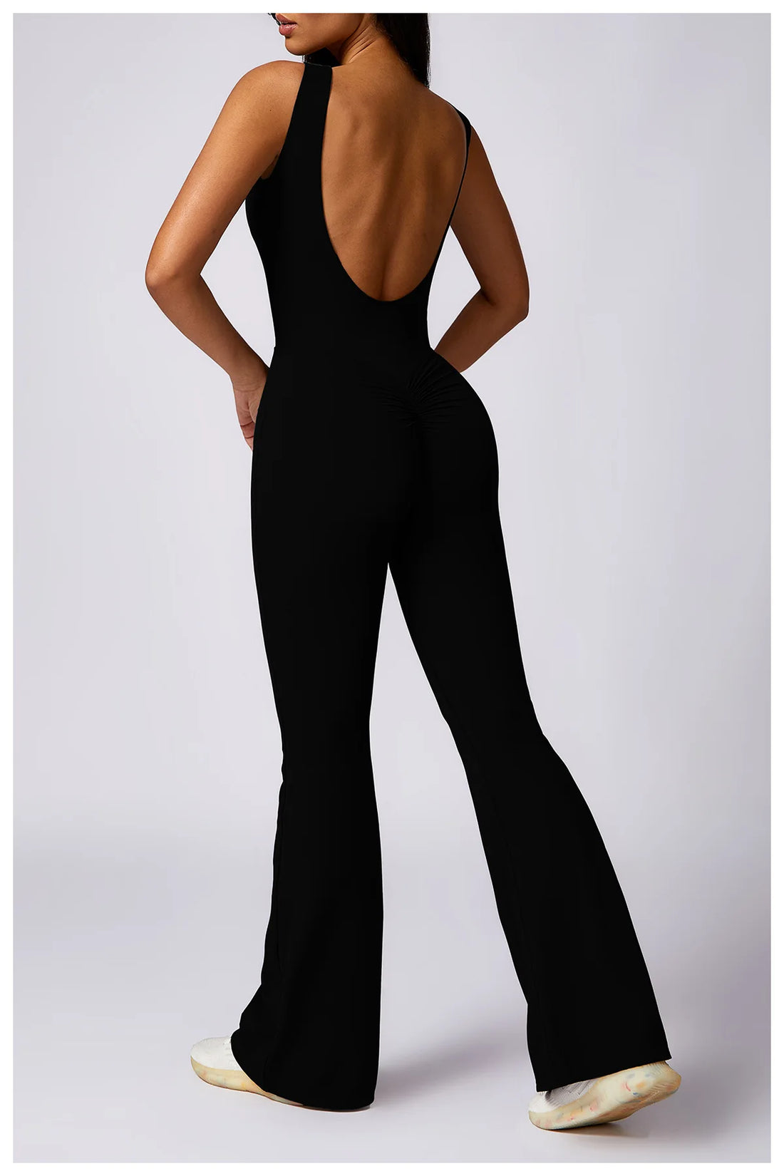 Deep Scoop Back Flare Jumpsuit