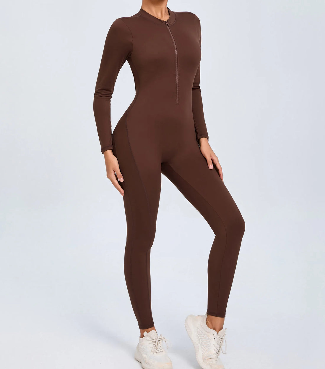 Long Sleeve V-Back Jumpsuit
