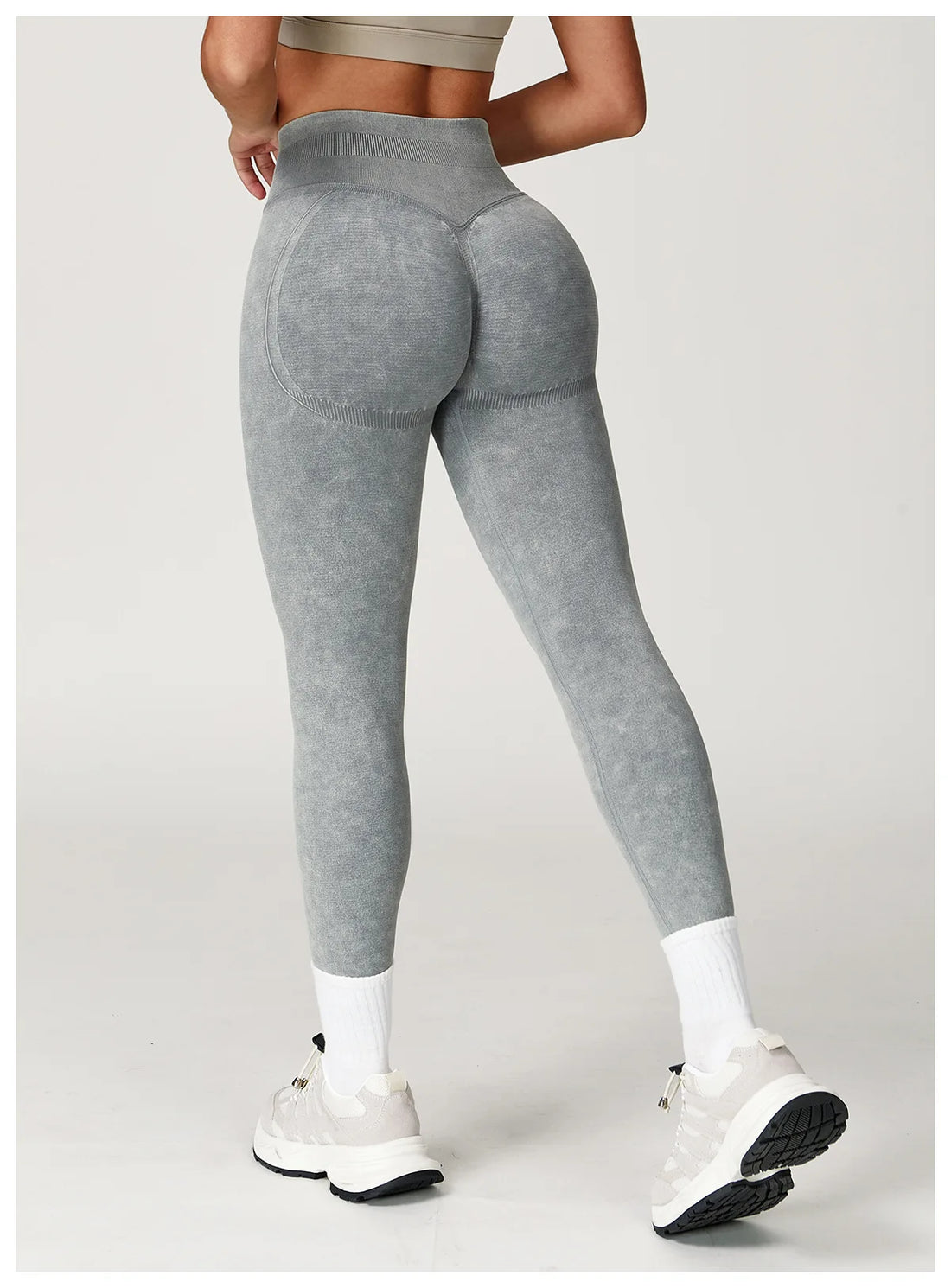 Washed Seamless Ribbed Leggings