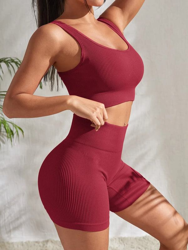 Ribbed Crop & Shorts Set