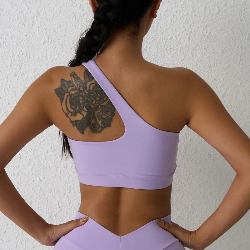 One Shoulder Cut-Out Bra