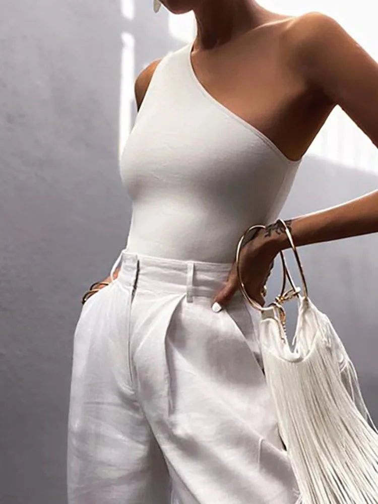 One Shoulder Crop Top