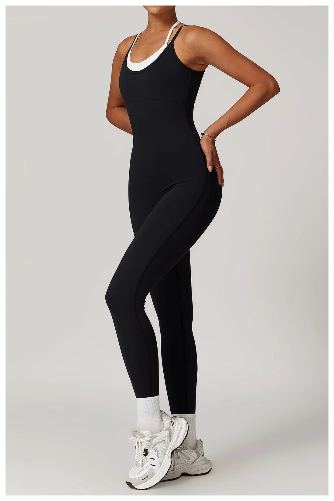 Color-Block Cross Back Jumpsuit