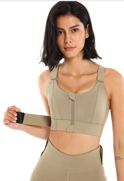Front Zip Support Bra