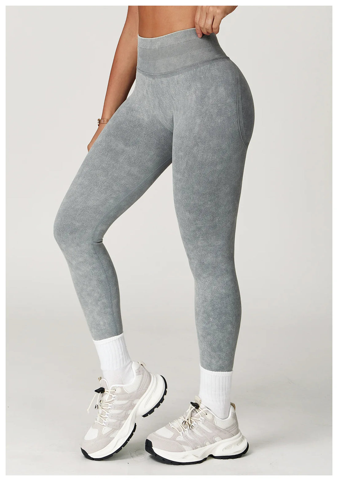 Washed Seamless Ribbed Leggings