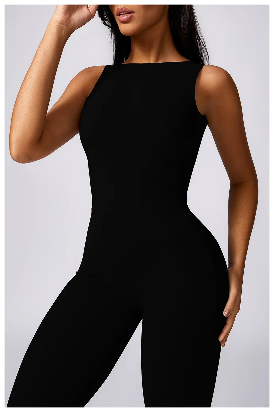 Deep Scoop Back Flare Jumpsuit