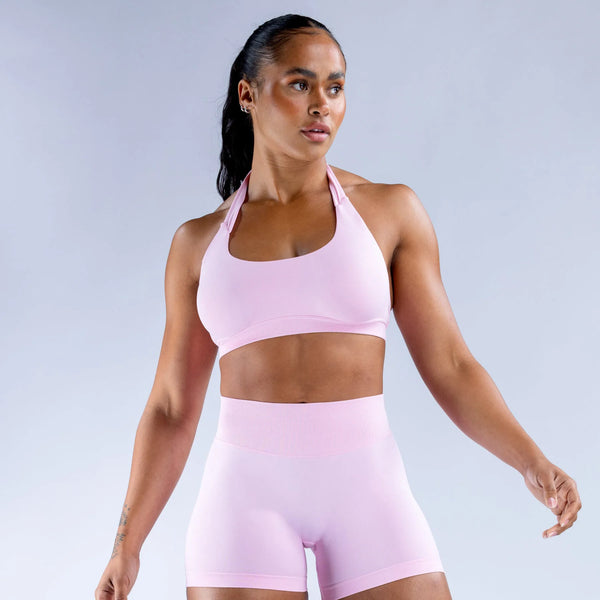 Seamless Halter Open Back Bra