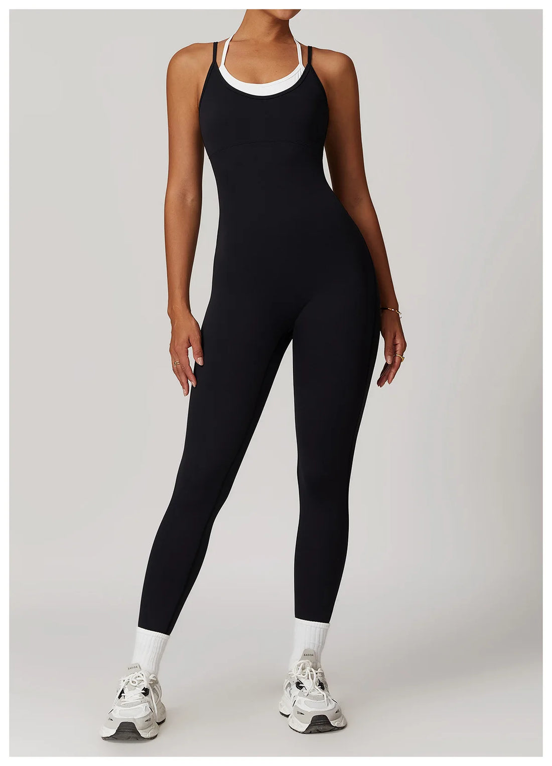 Color-Block Cross Back Jumpsuit