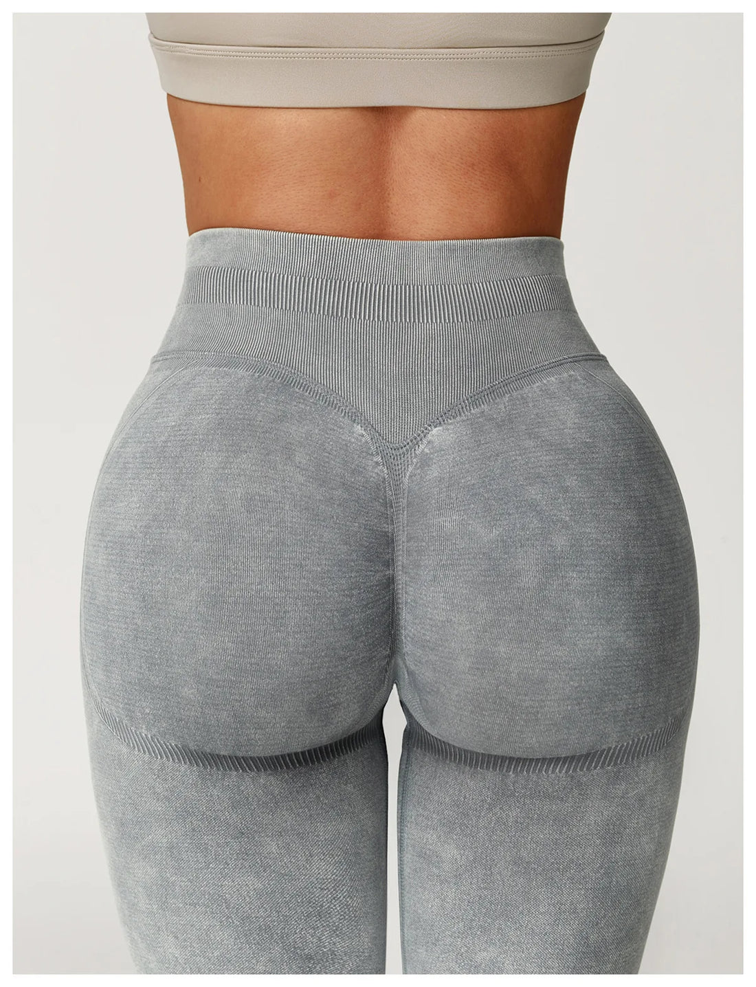 Washed Seamless Ribbed Leggings