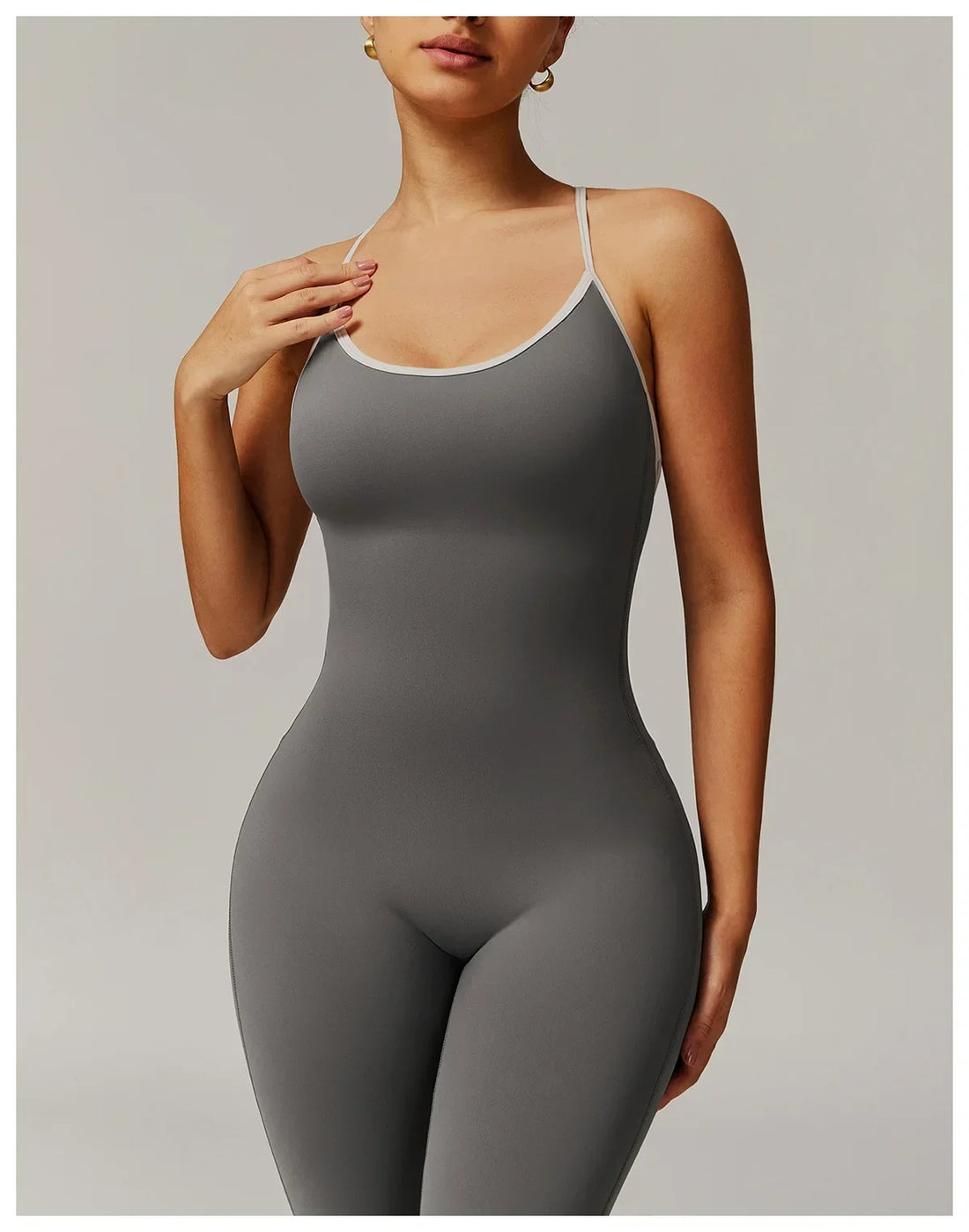 Deep V-Back Flare Jumpsuit