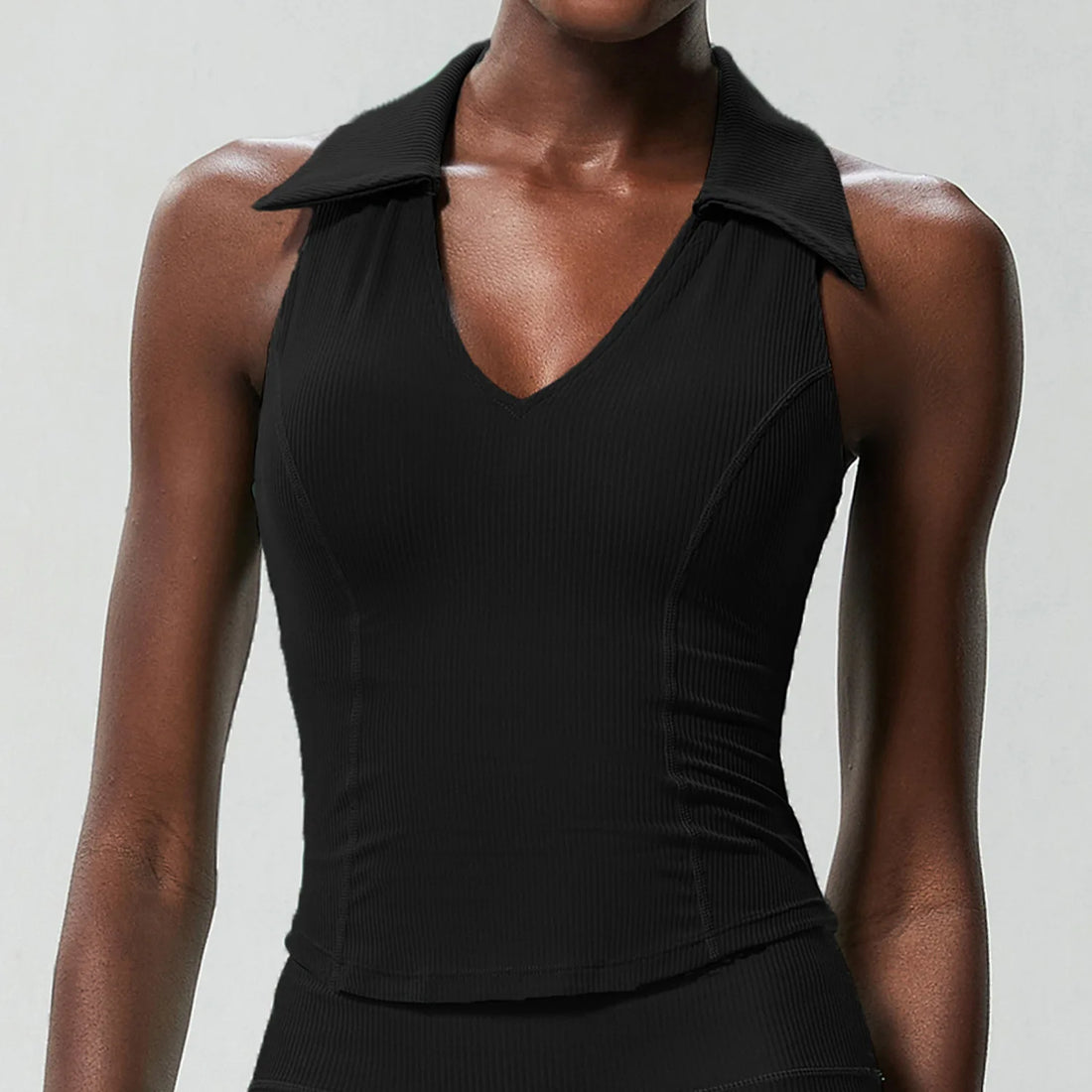 Collared V-Neck Support Tank
