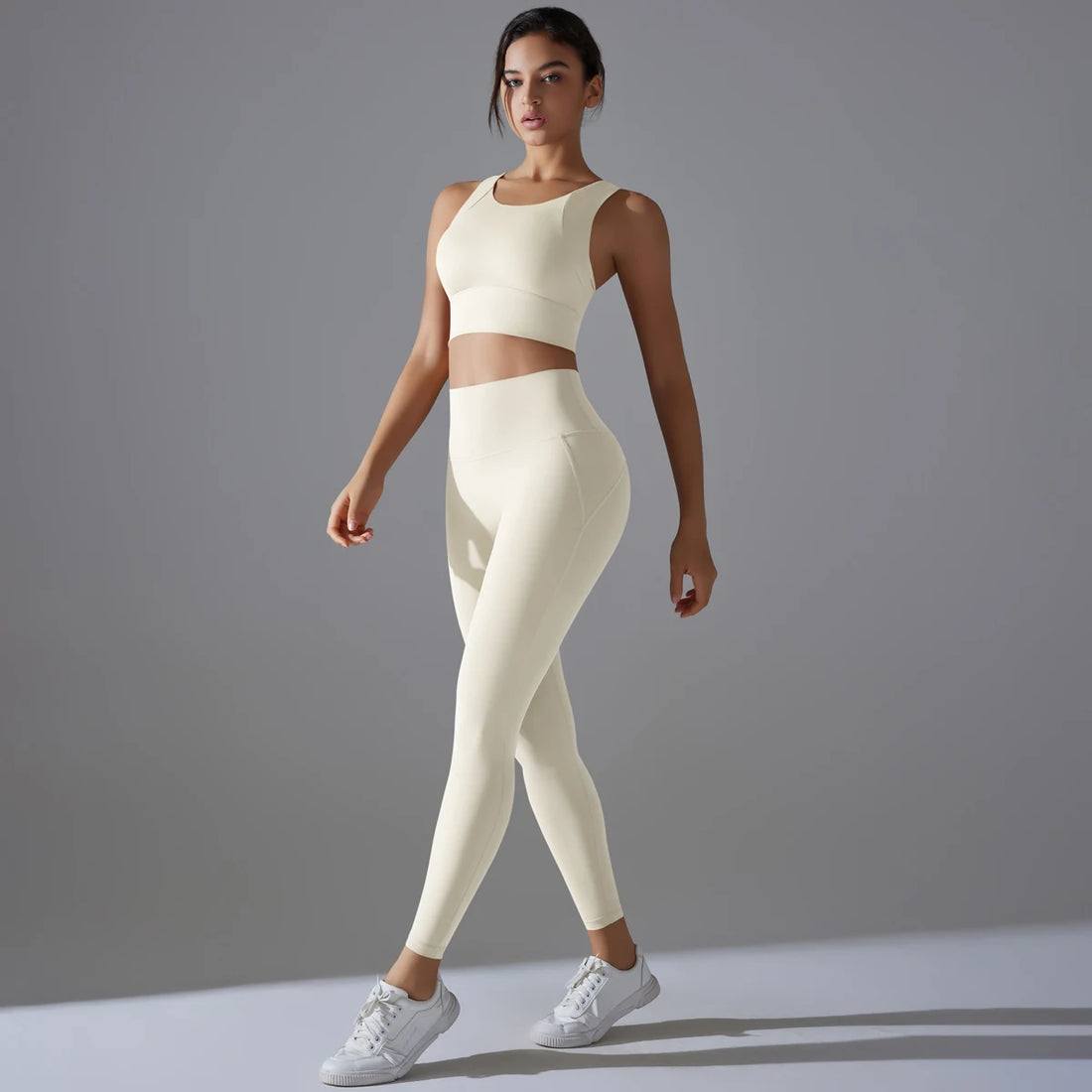 High Neck Crop & Leggings Set