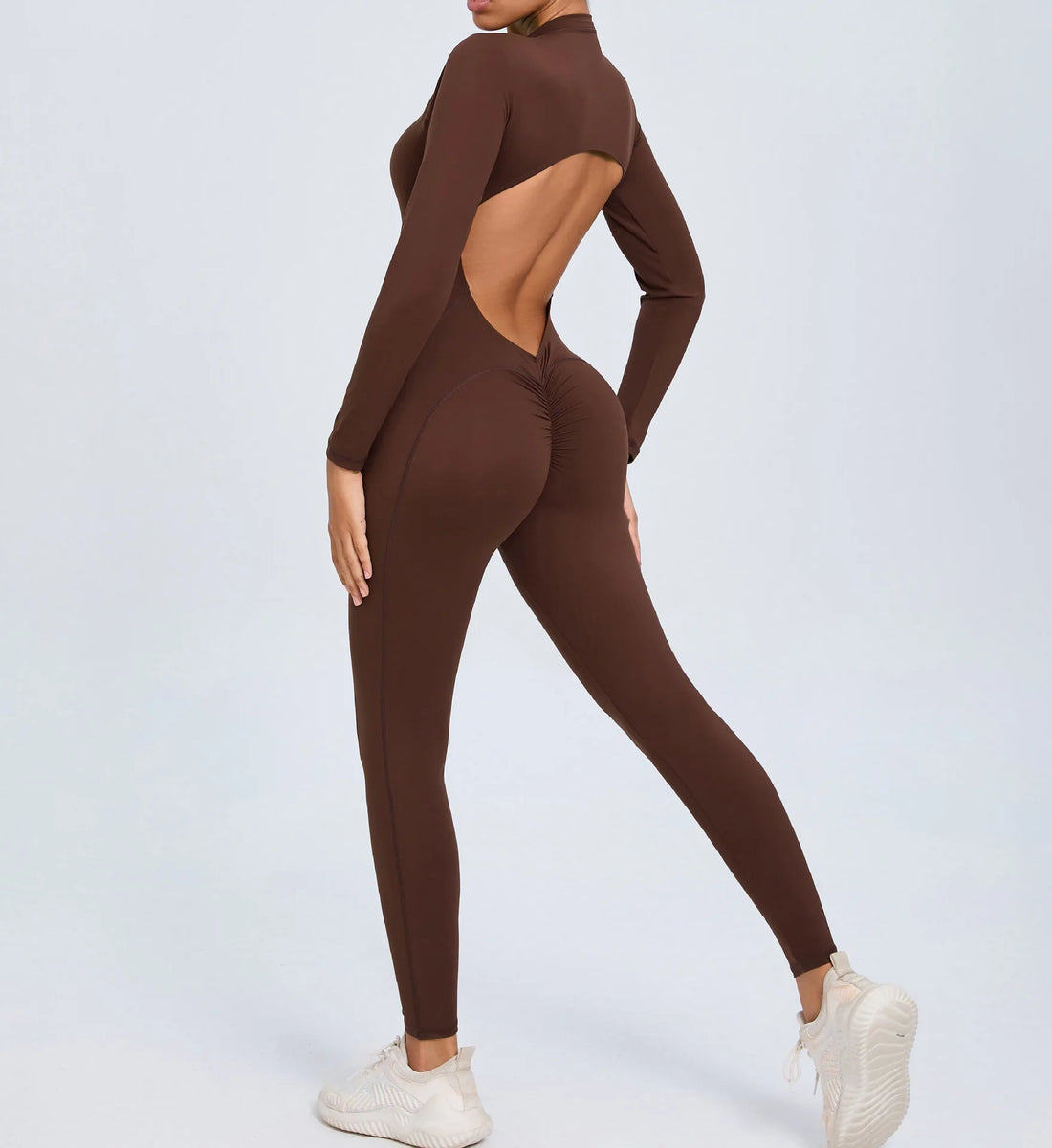 Long Sleeve V-Back Jumpsuit