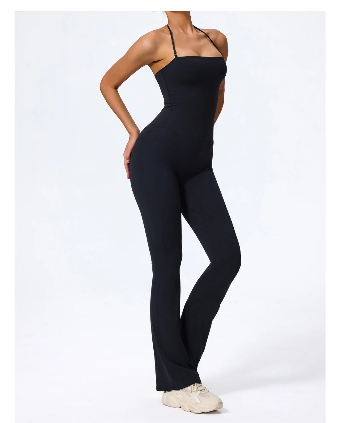 Halter Neck Flare Jumpsuit