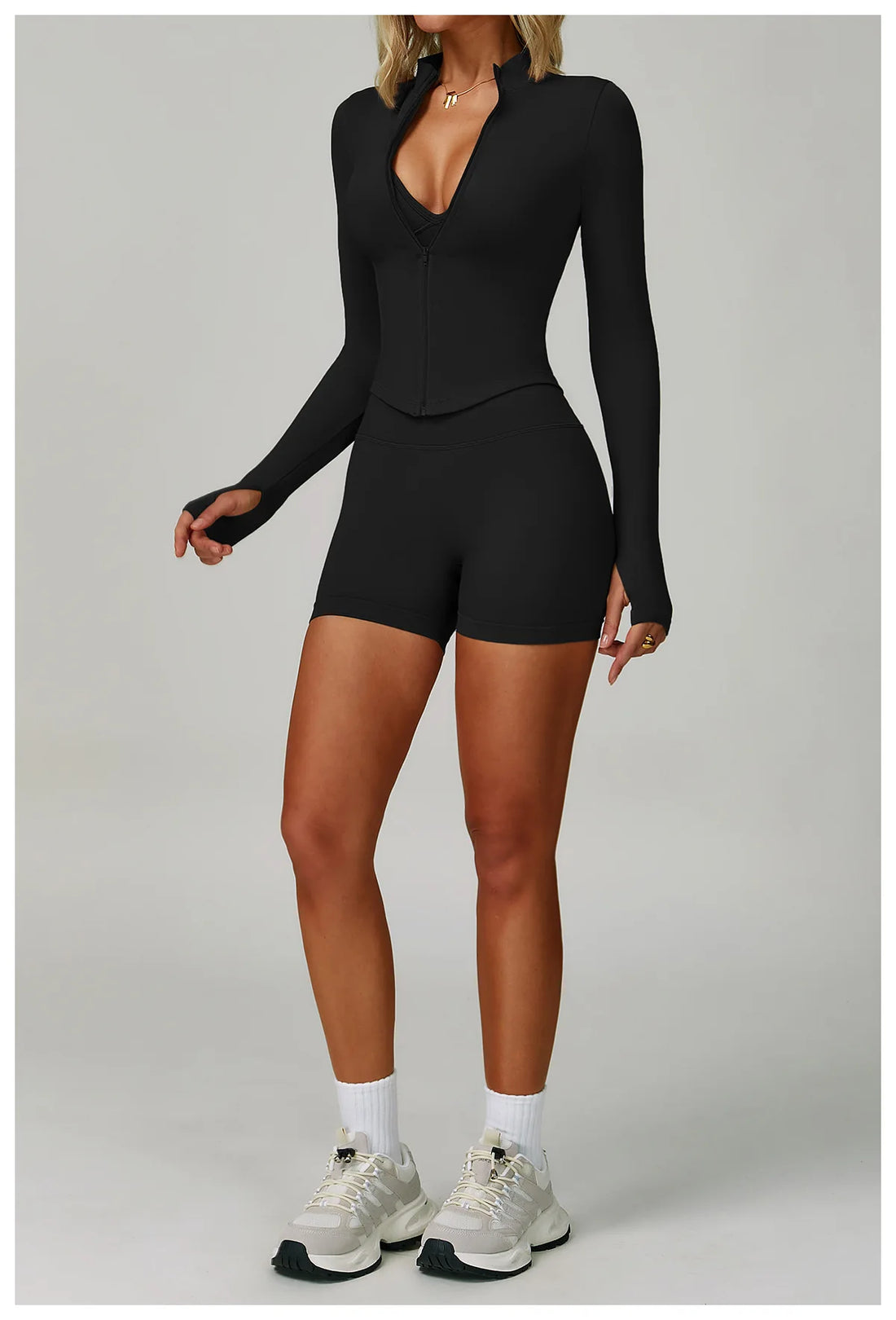 Seamless Bra, Jacket & Bottoms Set