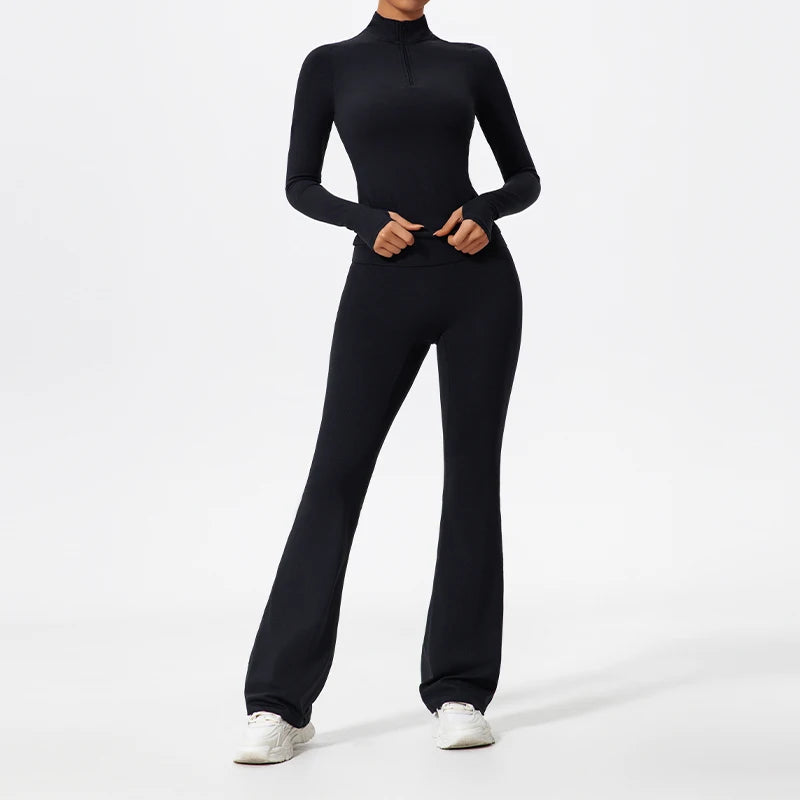 Zip Jacket Flare Set