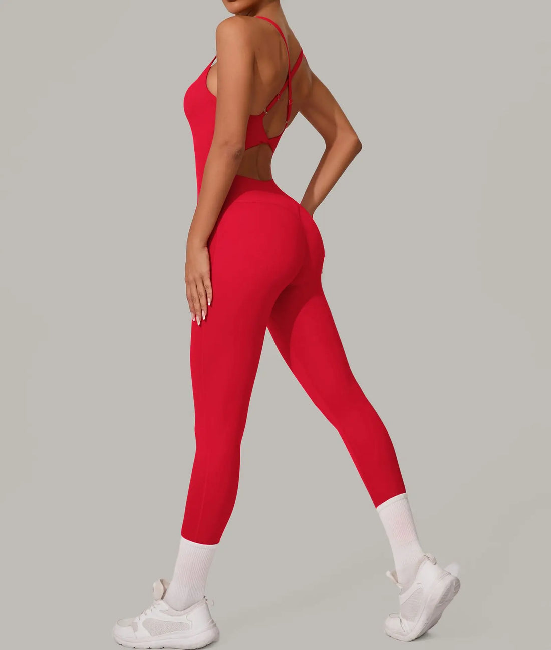 Cross Back Scrunch Jumpsuit