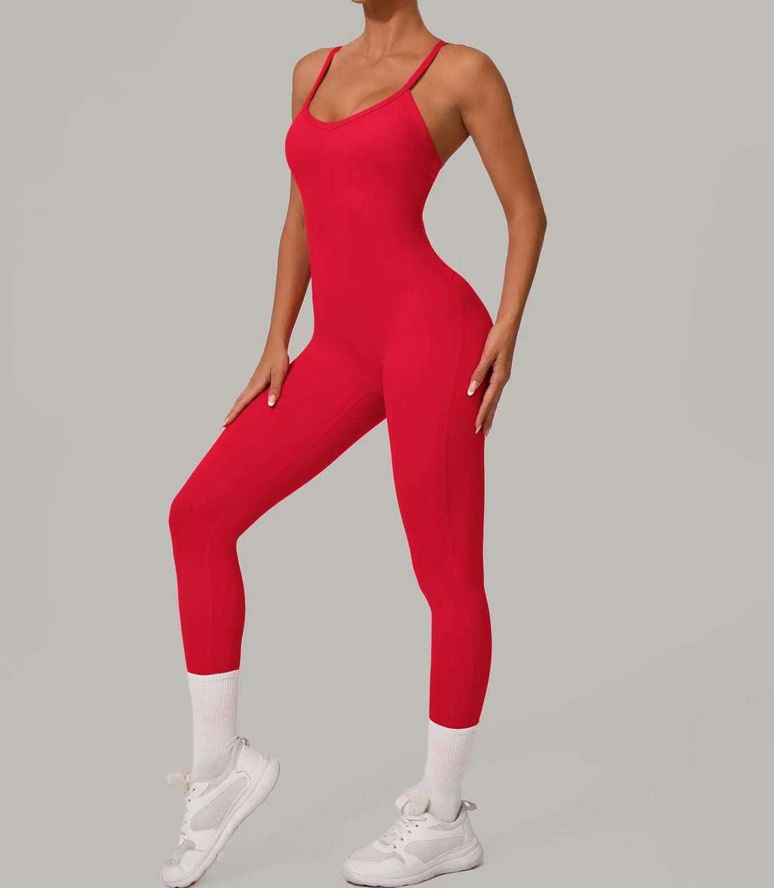 Cross Back Scrunch Jumpsuit