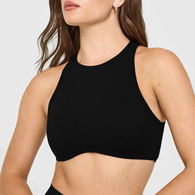 High Neck Cut-Out Back Bra