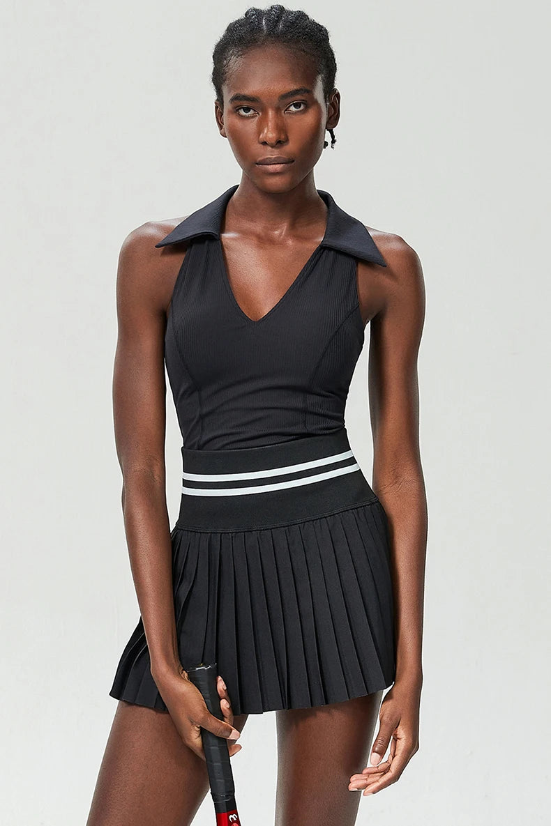 Collared Pleated Tennis Set
