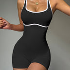 High Elasticity Color-Block Yoga Bodysuit - Women's Fitness Essential