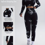 High-Elasticity Tie-Dye Sports Shaping Set for Women