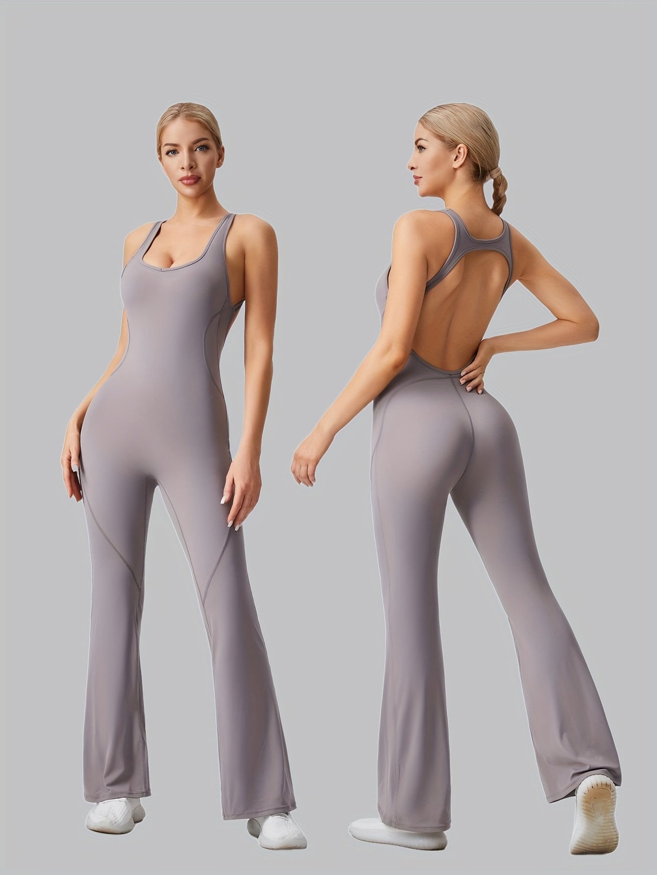 Macacão Esportivo Feminino Sem Mangas com Sutiã Removível e Almofada, Alta Elasticidade para Atividades ao Ar Livre (Preto Marrom Azul Escuro)