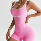 High Elasticity Color-Block Yoga Bodysuit - Women's Fitness Essential