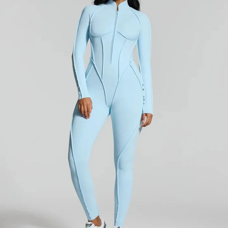 Long Sleeve Zip Bodysuit Set
