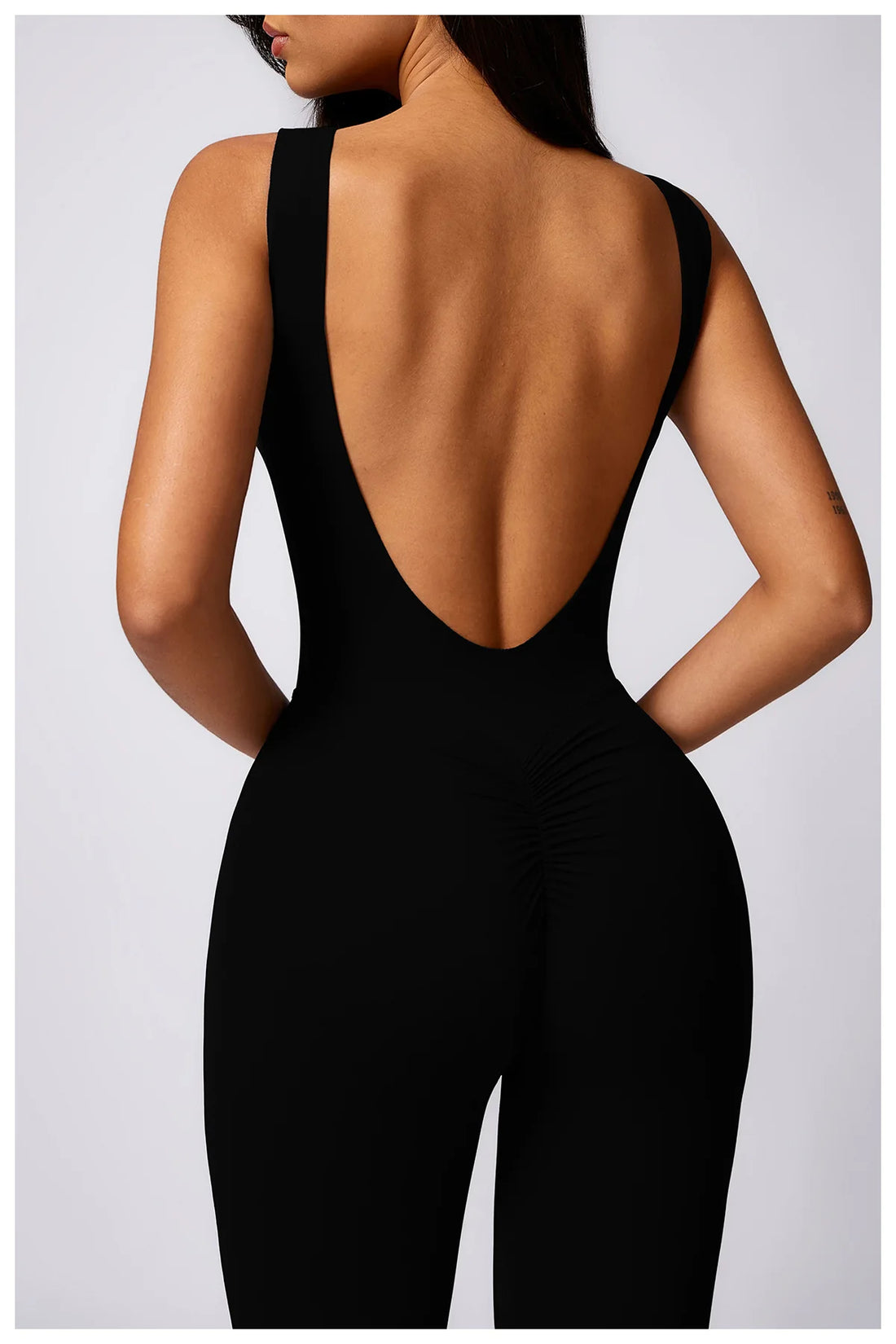 Deep Scoop Back Flare Jumpsuit