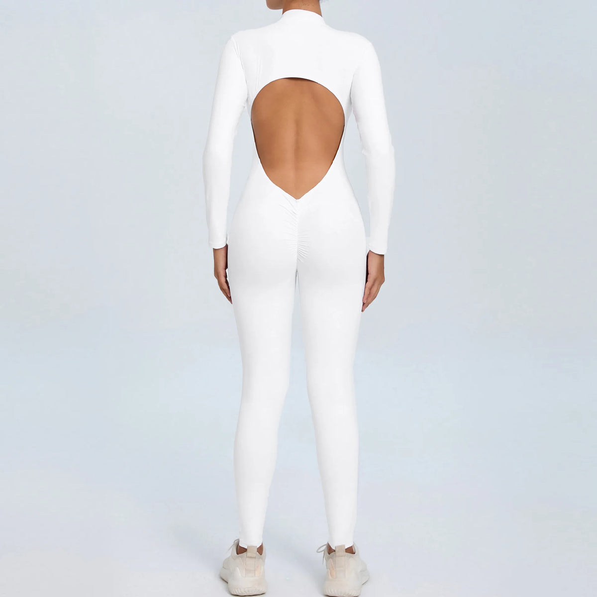 Long Sleeve V-Back Jumpsuit