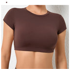 Sports Muscle Back Tee Without Padded Women Backless Sports Shirts Workout Gym Training Yoga T-Shirt Outdoor Open Back Tops