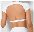 Sports Muscle Back Tee Without Padded Women Backless Sports Shirts Workout Gym Training Yoga T-Shirt Outdoor Open Back Tops