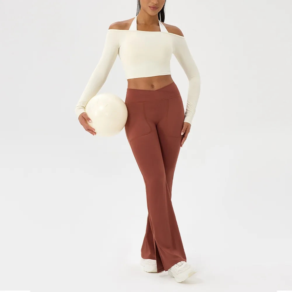 Off-Shoulder Ribbed Crop Top