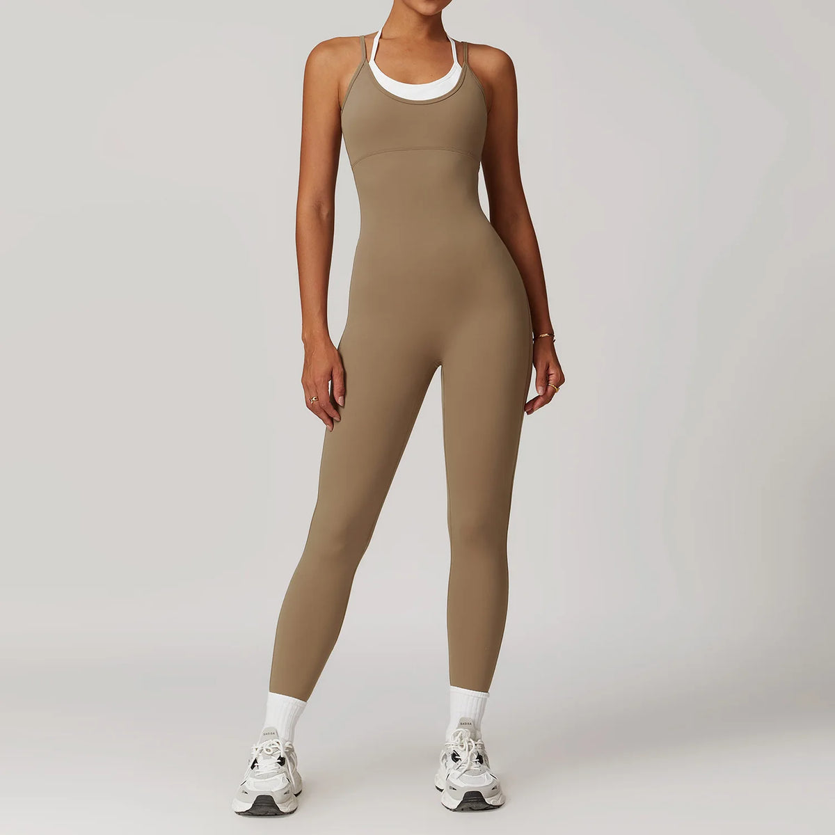 Color-Block Cross Back Jumpsuit