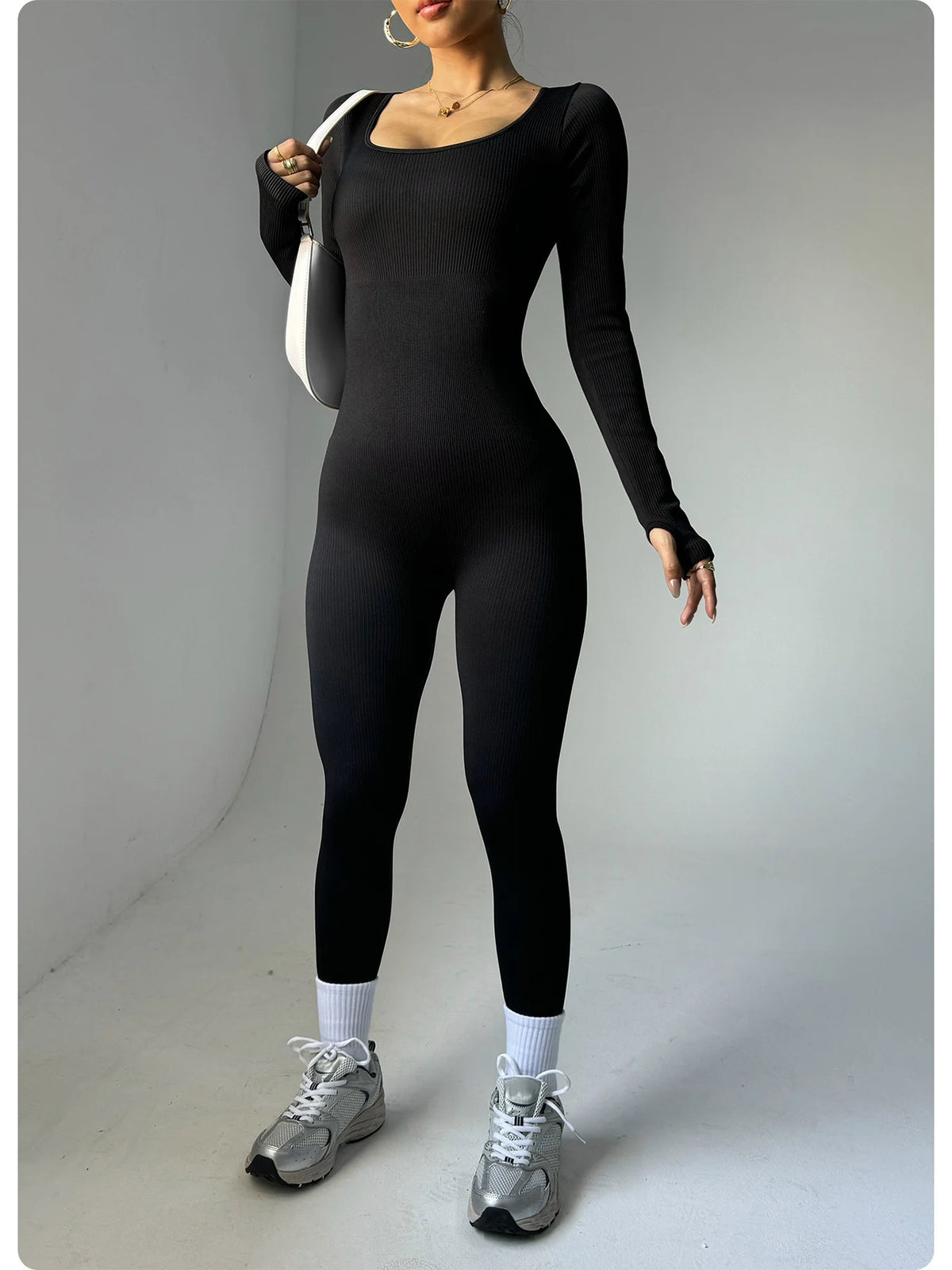 Ribbed Long Sleeve Scoop Bodysuit