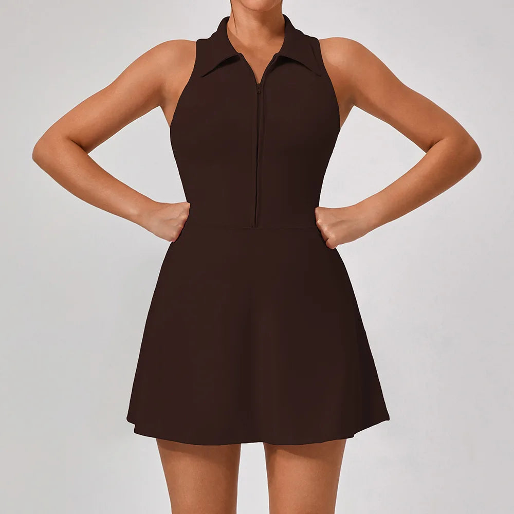 Collared Zip Tennis Dress