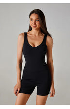 Seamless Threaded Shorts Jumpsuit Fitness Yoga Quick Drying Sleeveless Breathable Tight Fitting Clothes for Women Sportswear