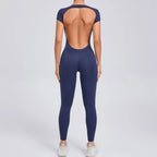 Yoga Set Sexy Backless One-piece Suit Female Rompers Quick Dry Yoga Clothing Workout Bodysuits Flared Sports Jumpsuit Women