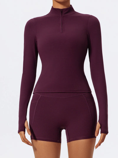 Half Zip Long Sleeve Top