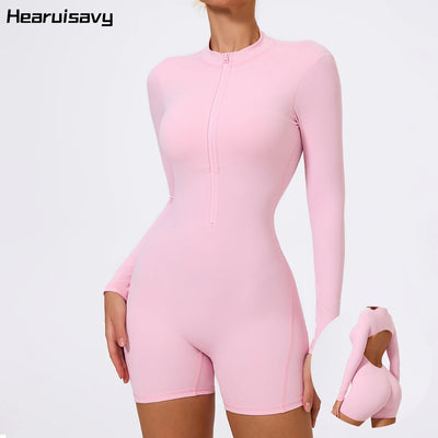 Long Sleeve Zip Scrunch Romper