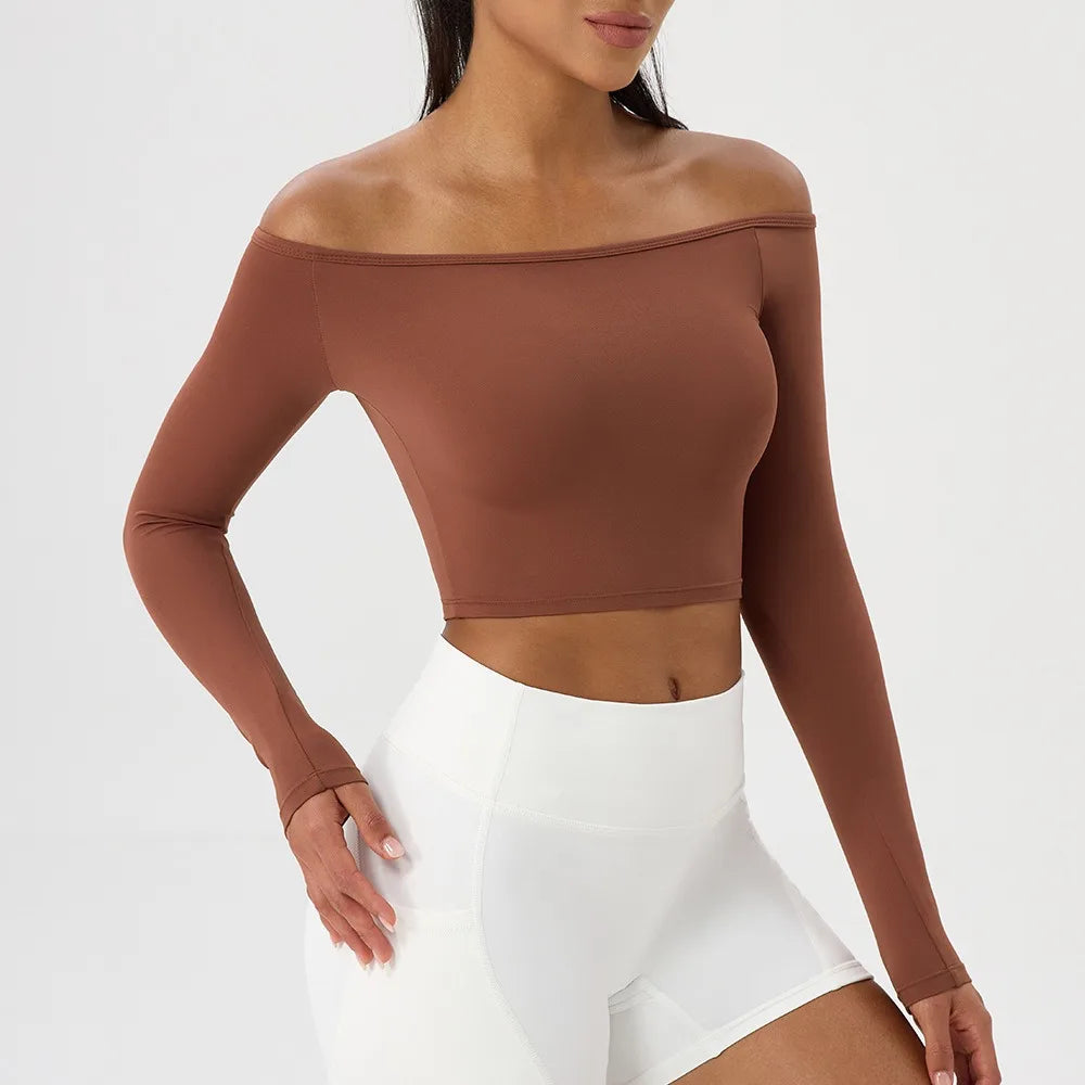Off-Shoulder Ribbed Crop Top