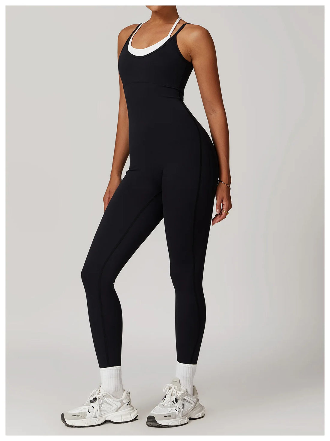 Color-Block Cross Back Jumpsuit