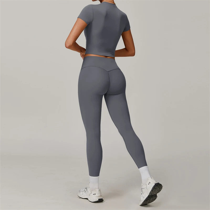 Short Sleeve Crop & Leggings Set