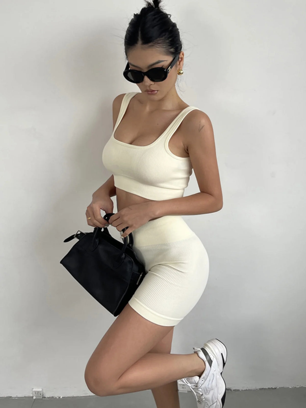 Ribbed Crop Bra & Shorts Set