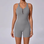 Elegant Cross Backless Sports Jumpsuit for Women