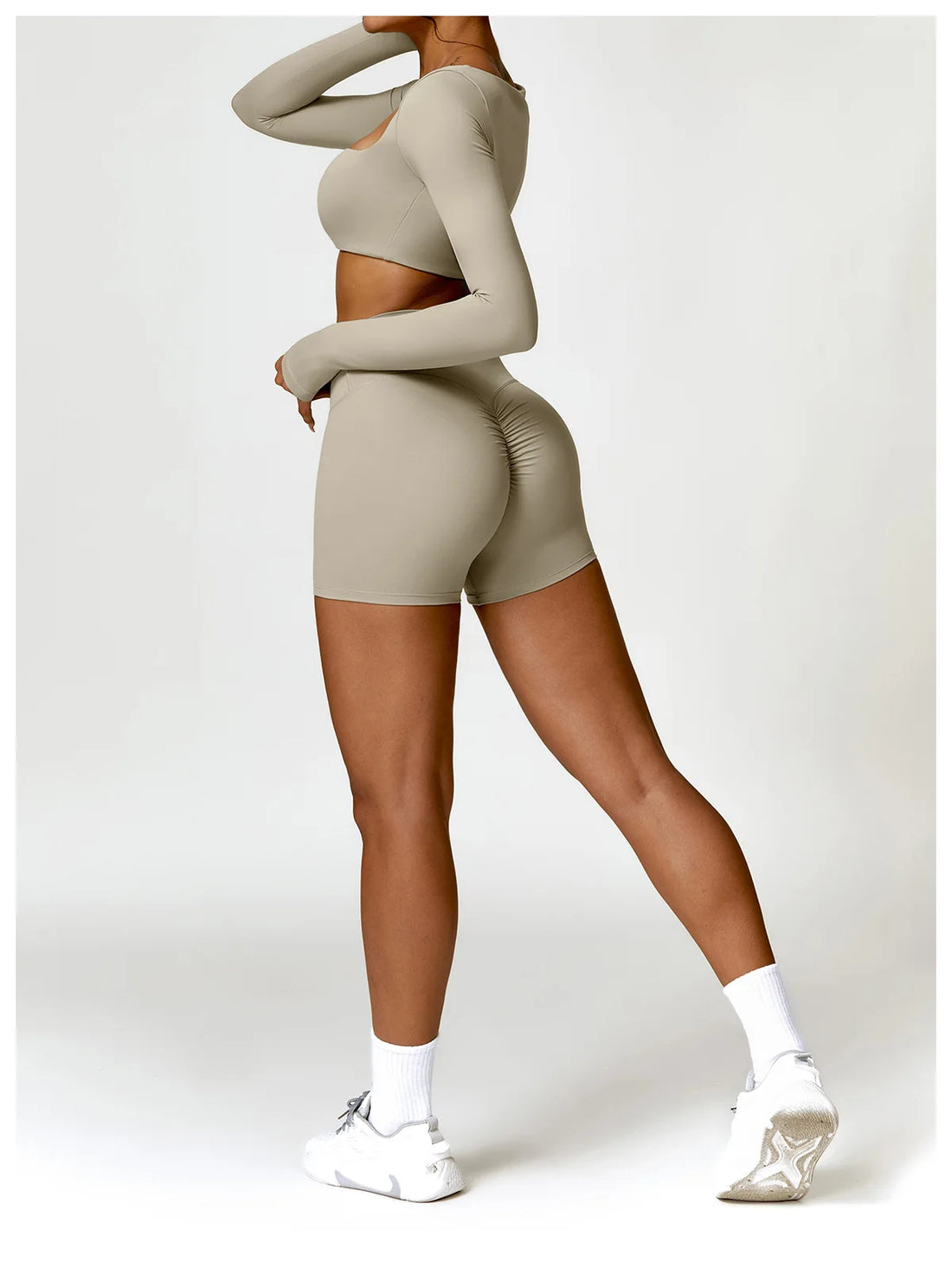 Square Neck Long Sleeve Crop Set