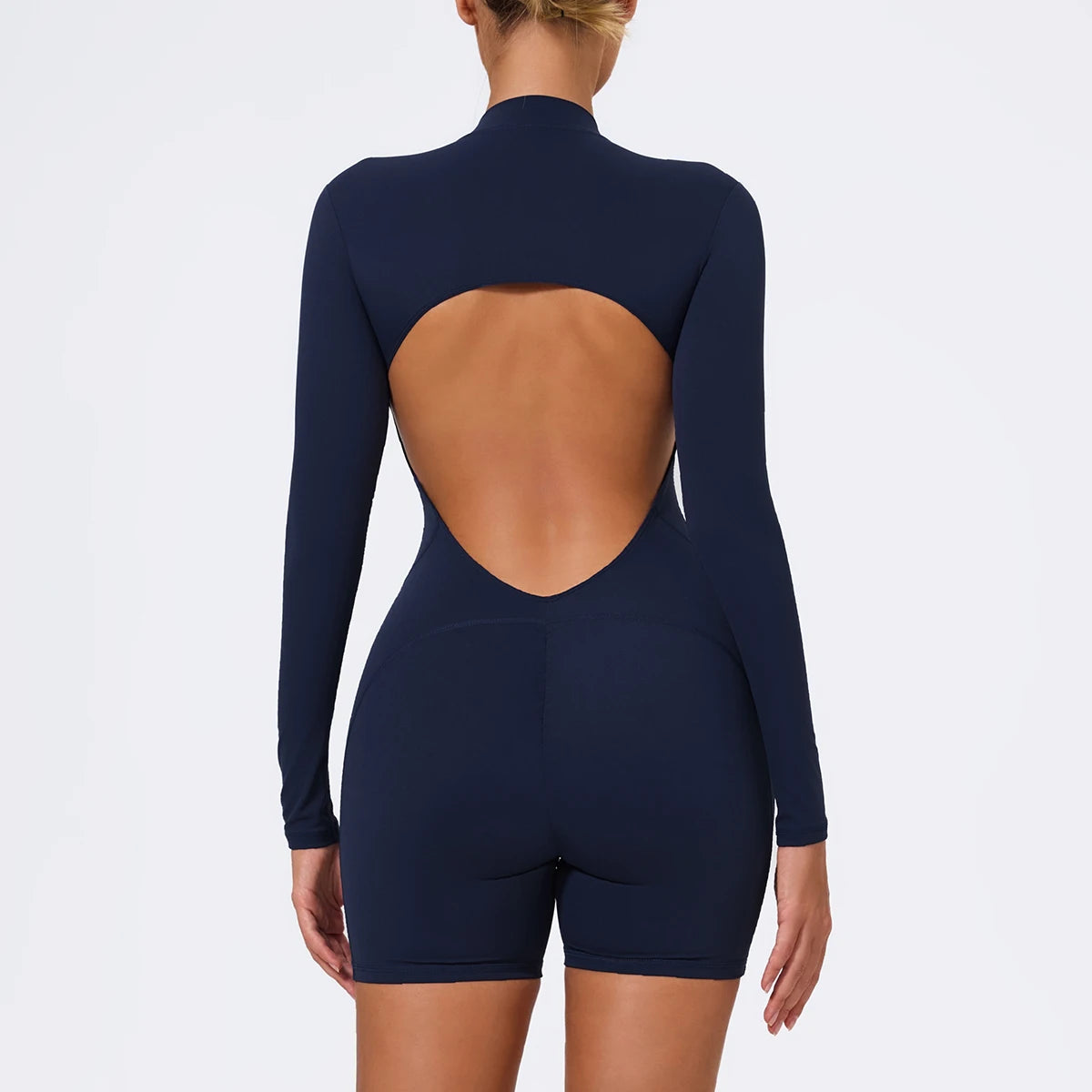 Long Sleeve Zip Scrunch Romper