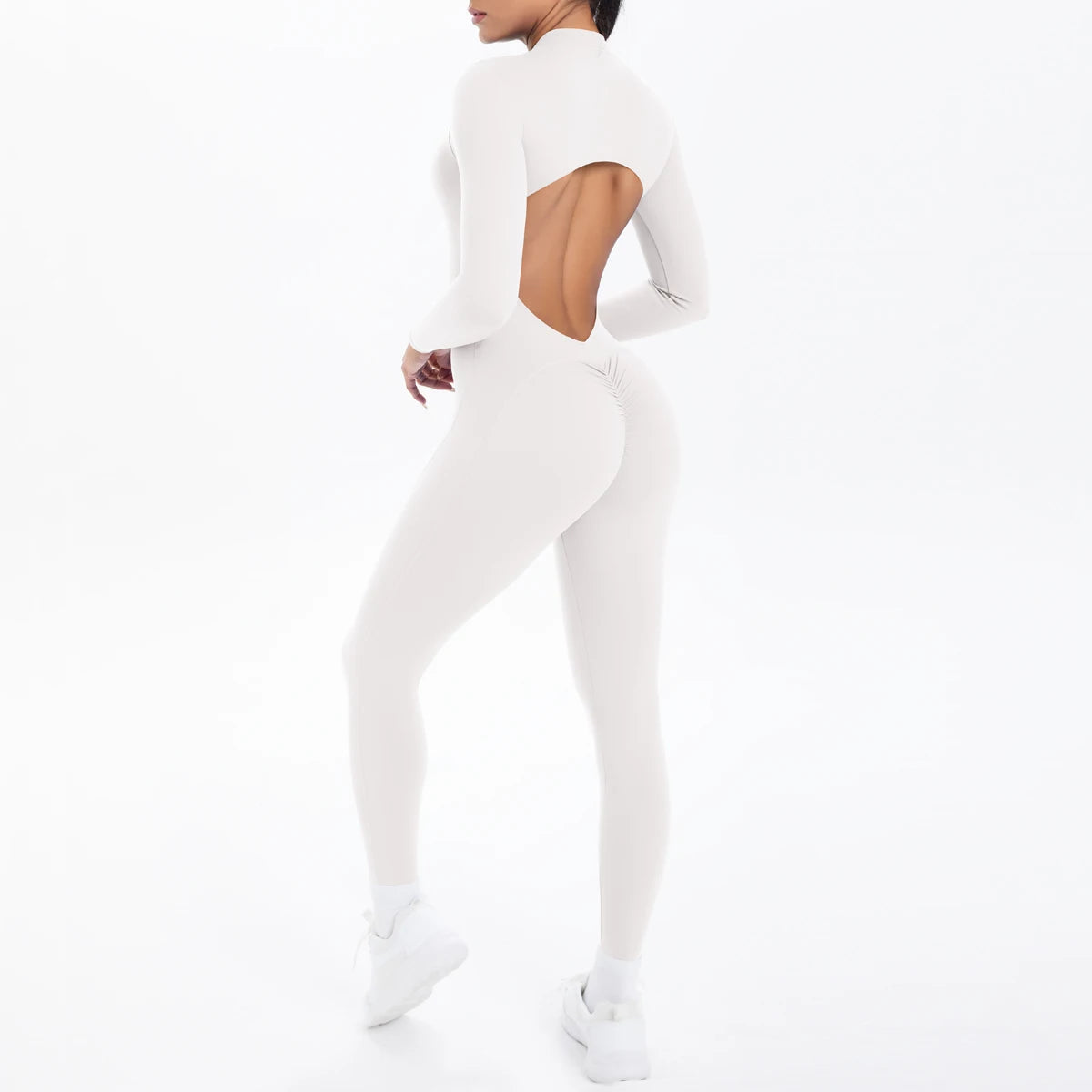 Long Sleeve Backless Zip Bodysuit
